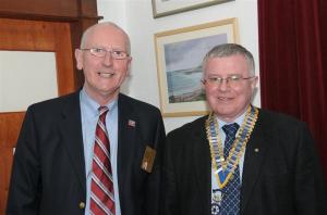 District International Service Chair Bob Ross with President Norman Pettigrew